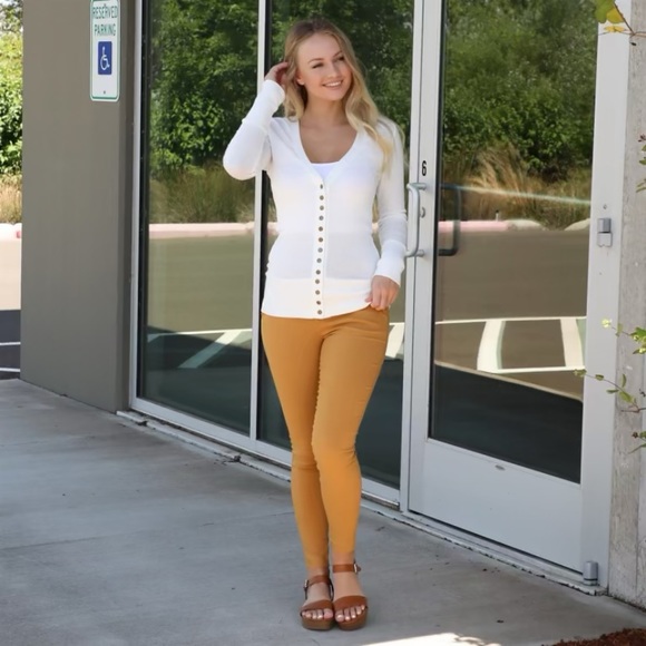 Pants - Dark Mustard Flat Front Work Pants Size L